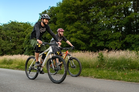 Cyclist enjoying a scenic cycling route in Northern Ireland near Clandeboye Lodge