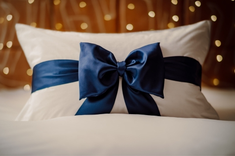 Luxury gift box with navy ribbon — experience gift ideas at Clandeboye Lodge, Northern Ireland
