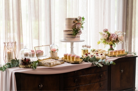 Wedding cake display at a wedding fair in Northern Ireland