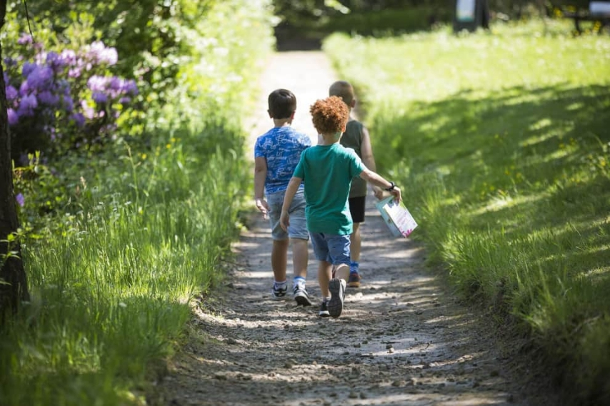 Children on an Easter egg hunt in Northern Ireland