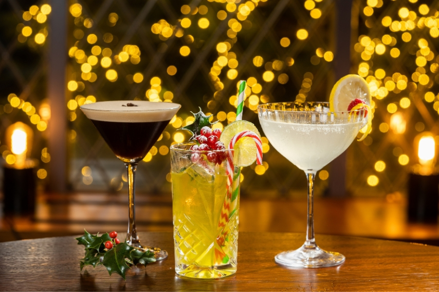 Cocktails at a Christmas party night in Belfast