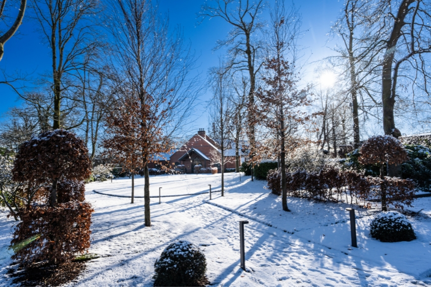 Clandeboye Lodge covered in snow