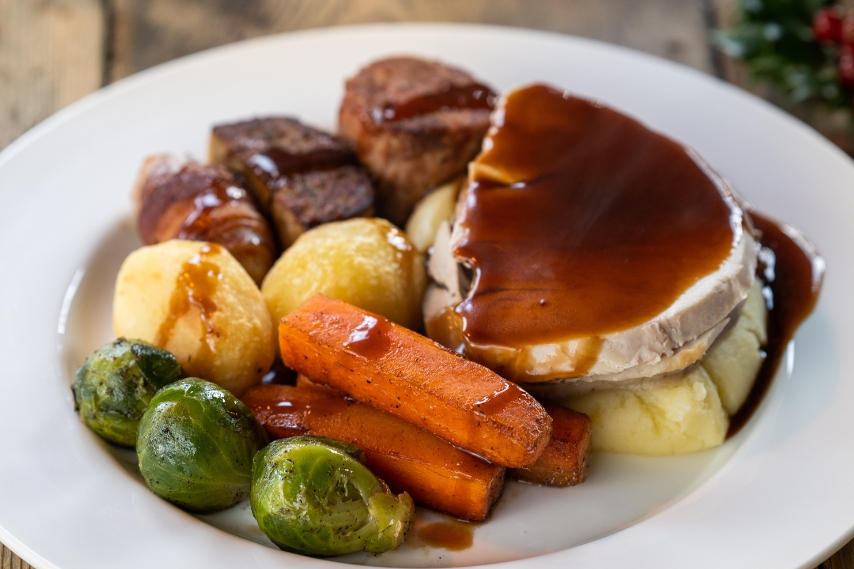 Christmas dinner at a party nights in Belfast with overnight stay