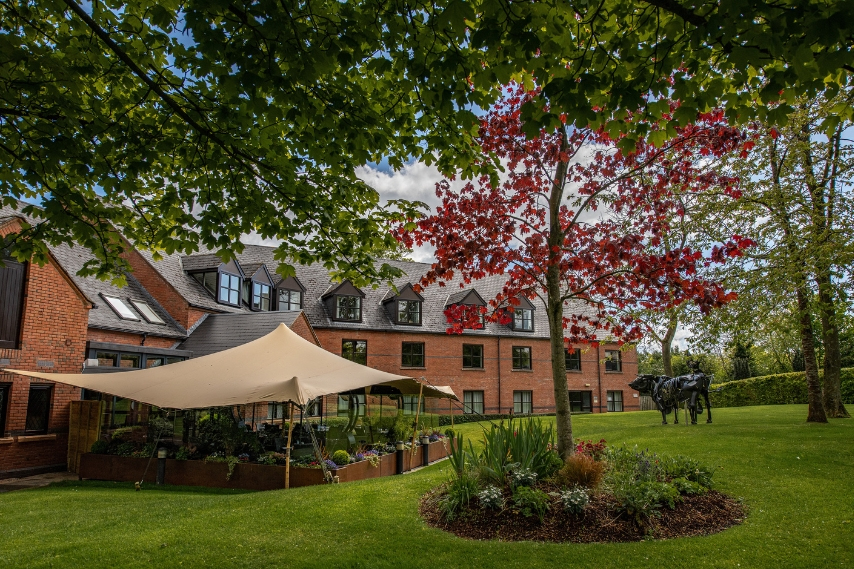 Outdoor dining terrace in Northern Ireland.