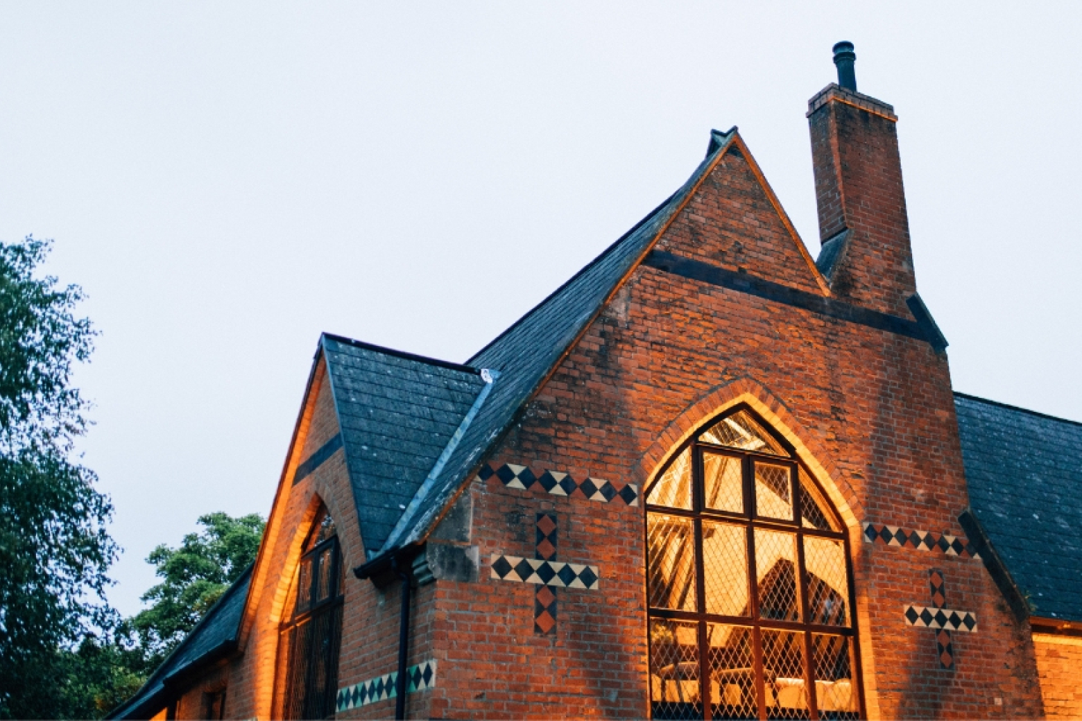 Historic red brick exterior of Clandeboye Lodge