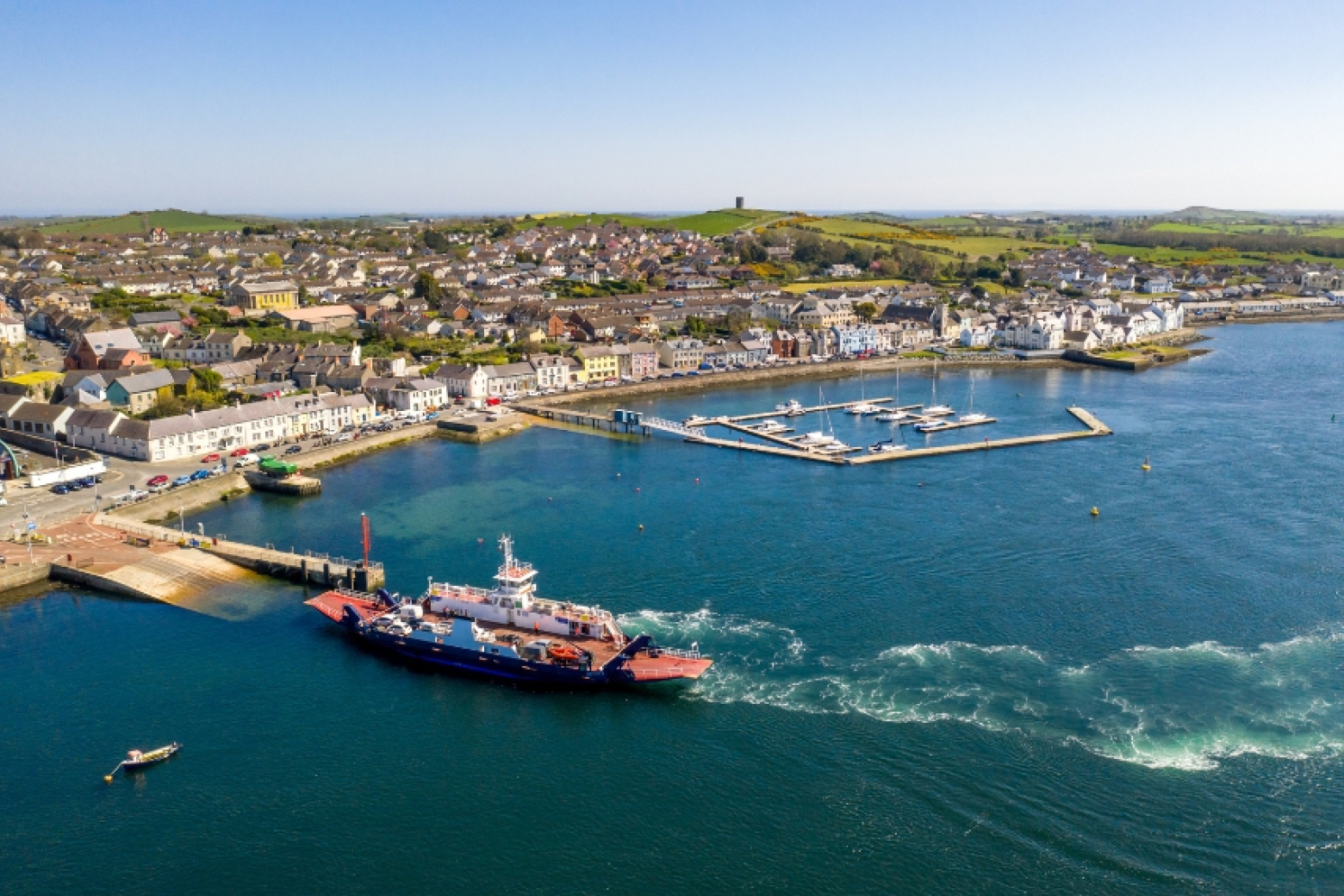 Aerial view of Portaferry and County Down coastline near Bangor