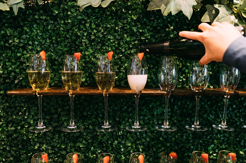 champagne wall at a wedding fair northern ireland