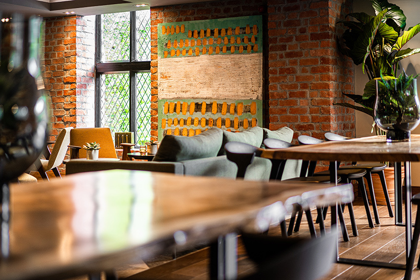 Tables and chairs at our modern wedding venue in Northern Ireland.