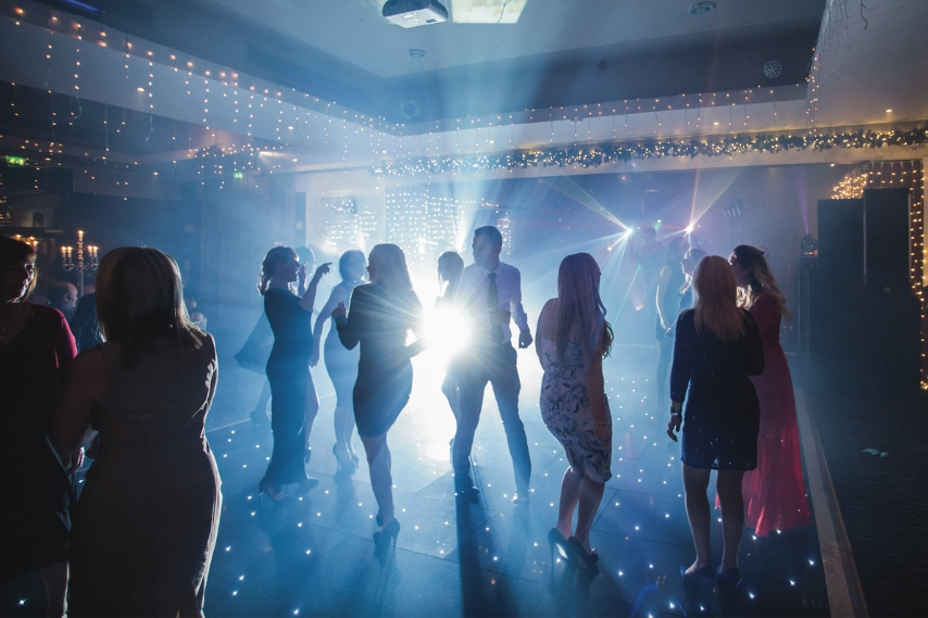 Students dancing at a formal venue in Northern Ireland